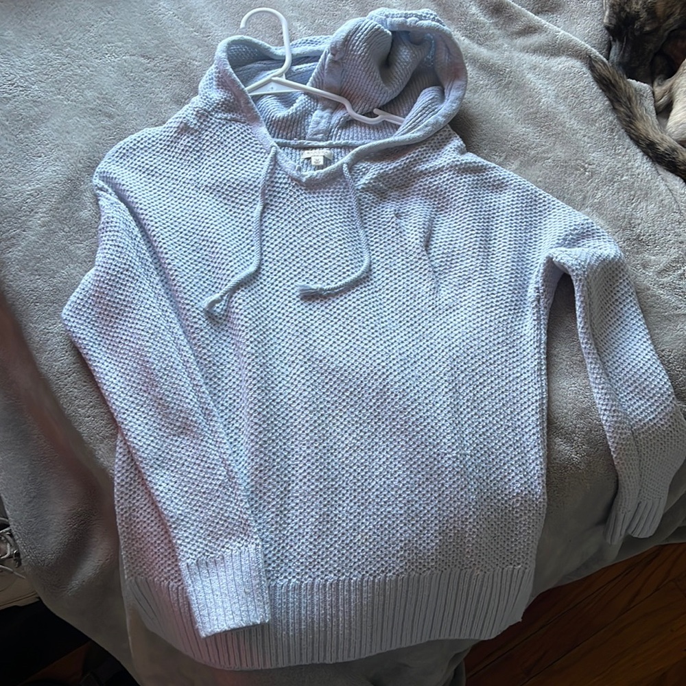 Light blue knit sweater/hoodie